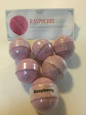 Perfectly Posh - 6 pc Fizi Bath Bomb Set - Raspberry 1.5 Oz ea 