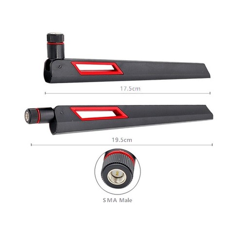2.4&5GHz antenna set 10dBi/SMA-J/20cm/foldable+max.30cm U.FL pigtail Wi-Fi/BT - Picture 2 of 8