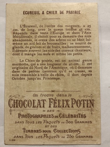 Chocolat Felix Potin Victorian Trade Card VTC 6 - Picture 2 of 2