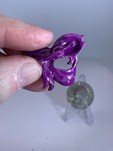 Fish Purple Vintage Metal Brooch Pin M-3307 - Picture 3 of 3