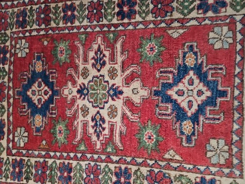 Oriental KAZAK Rug Handmade Weaved Pakistan By The Afghan Hazara People 24X34 - Picture 7 of 13