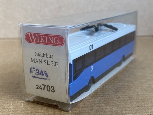 Wiking MAN SL 202 Stadtbus, US Line, 1:87 Scale, Plastic, Boxed, Blue, Rare - Picture 3 of 8