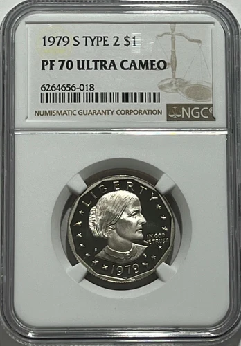 1979 S $1 Type 2 NGC PF70 Ultra Cameo Proof Susan B. Anthony Dollar SBA