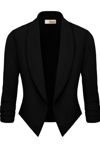 NWT Hybrid & Company Lightweight Open Front Classic Ruched Sleeve Blazer  S - Foto 1 di 3