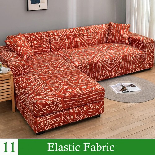 Geometric Elastic Sofa Cover Sectional L-Shape Corner Sofa Slipcover Stretch - Picture 17 of 57
