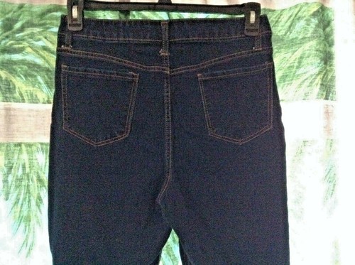 MUJER JR'S TALLA 15 CINTURA ALTA JEANS AJUSTADOS ELÁSTICOS JEGGING NOBO DK AZUL 29" I - Imagen 6 de 9