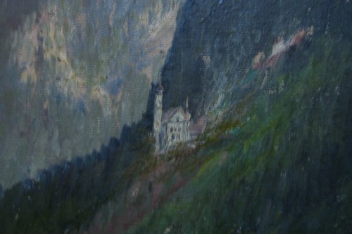 Kurt Feil-Stöver Listed Oil Painting Antique Neuschwanstein At Feet - Picture 5 of 6