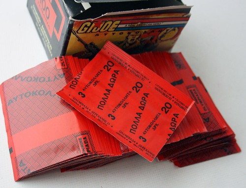 ULTRA RARE VINTAGE 80'S GREEK G I JOE BOX OF 100 STICKER PACKS GREECE NEW ! - Picture 7 of 7