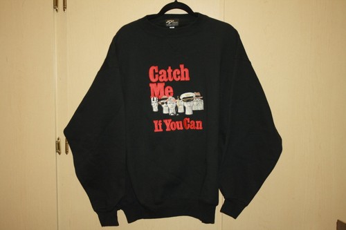 Vtg CATCH ME IF YOU CAN MOVIE  Leonardo DiCaprio Sweatshirt Mens XL Black - Picture 1 of 3