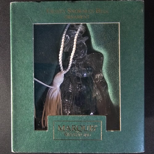 WATERFORD Marquis SNOWMAN BELL ORNAMENT, 3 3/4", Christmas, Germany, 2000, NIB - Picture 5 of 8