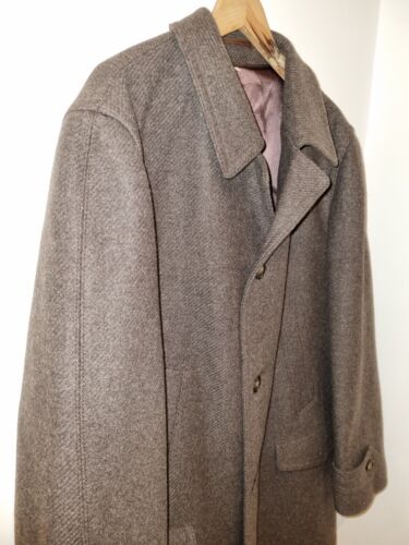 Mittellanger Herrenmantel braun 100% Wolle - Vintage Qualität - Smart Coat 48" XXL  - Bild 2 von 12