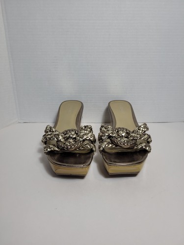 Nine West scivoli intrecciati dorati donna taglia 9M - Foto 4 di 15
