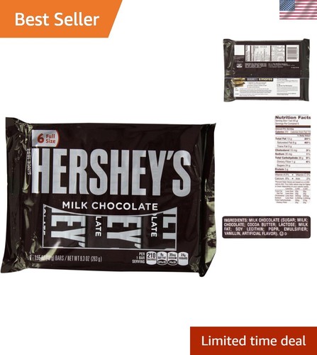 Milk Chocolate Candy, Individually Wrapped, 1.55oz Bars 6 Ct Packaging May Vary - Picture 1 of 6