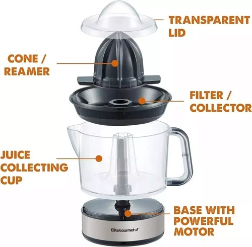 Electric Citrus Juicer Large Volume Juice Squeezer Lemon Orange Pulp Extractor - Picture 3 of 7