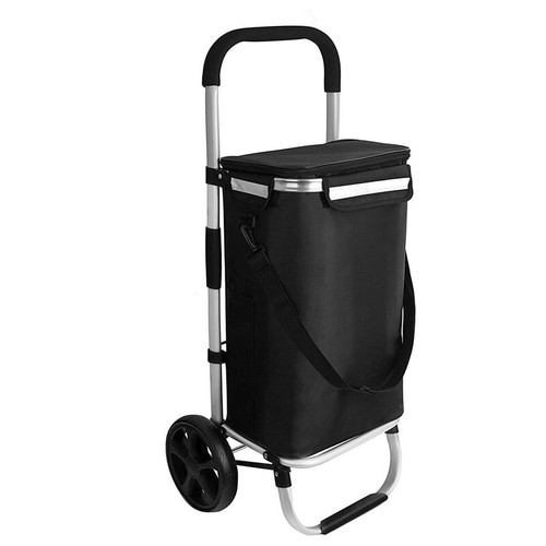 Shopping Trolley Foldable Shopping Cart For Grocery With Waterproof Cooler bag - Picture 17 of 18
