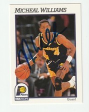 Micheal Williams Signed 1991-92 NBA Hoops Card #90 Auto Pacers Autograph COA