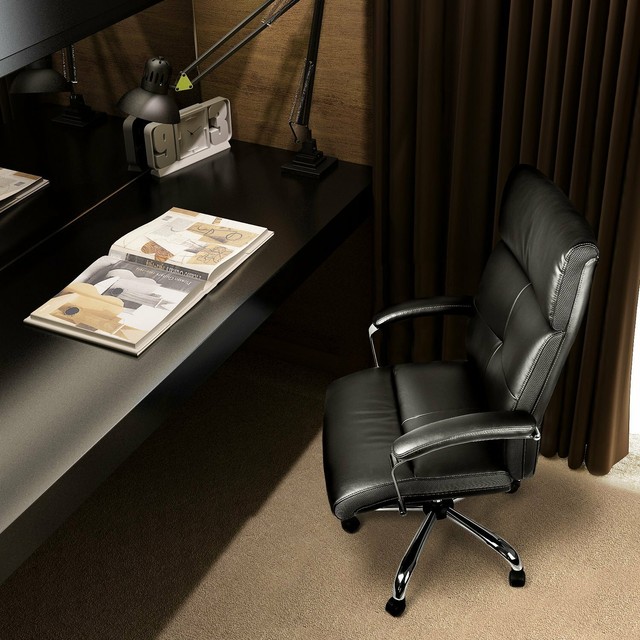 High Back Office Chair Ergonomic Recliner Pu Leather Computer Desk Task