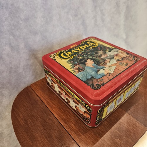 Crayola Colorful Holiday Wishes 1992 Limited Edition Tin Empty - Picture 2 of 12