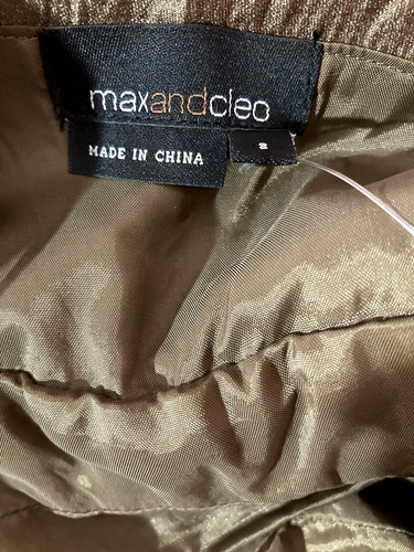 Max and Cleo Size 8 Strapless Women's Cocktails Dress Brown-Green - Picture 8 of 11