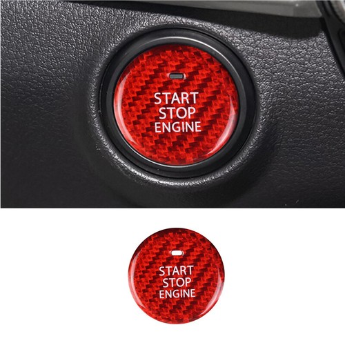 Bright Red Carbon Fiber Car Front Start Button Sticker For Mazda 3 CX-30 20-23 - Imagen 1 de 5