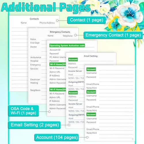 Password Keeper Book – Internet Password Book with Alphabetical Tabs, Purple - Picture 4 of 6