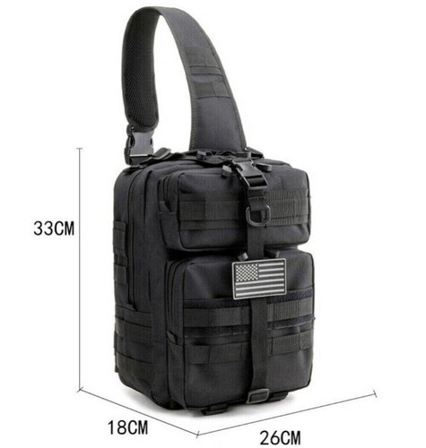 Military Tactical Backpack Single Shoulder Daypacks Hiking Travel Crossbody Bag - Picture 5 of 17