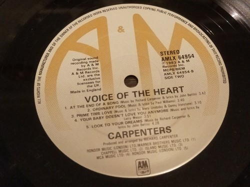 Carpenters - Voice Of The Heart - 12" vinyl LP album - Picture 8 of 9