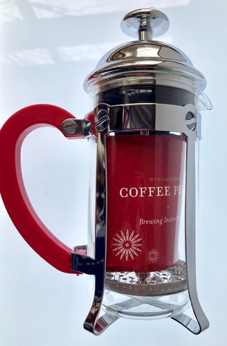Starbucks Edelstahl Barista French Press Kaffeemaschine roter Griff - Bild 10 von 11