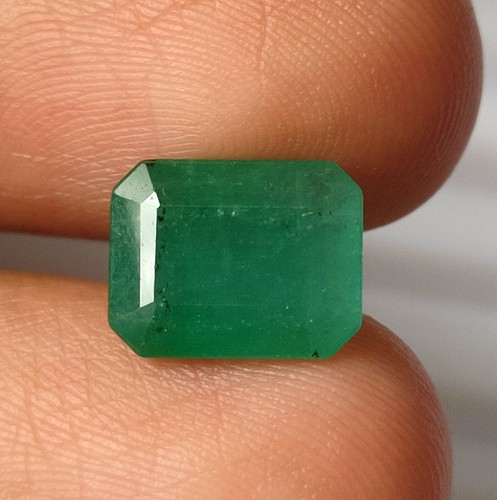 Octagon Shape Untreated Natural Zambian Emerald 10.8X8.5 mm 3.30 Carat Gemstone - Picture 2 of 4