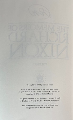 The Memoirs of Richard Nixon, Vols I & II, Easton Press, 1988 - Foto 9 di 13