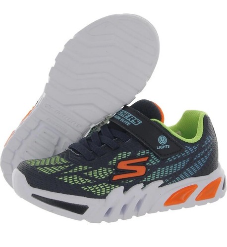 NUEVA Zapatilla Deportiva Skechers Flex-Glow Vorlo para Niños Talla 13 Azul Verde LUMINAR - Imagen 3 de 4