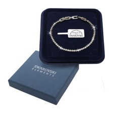 Bracciale Tennis Trilogy Bianco in Acciaio Originali Cristalli Swarovski Element