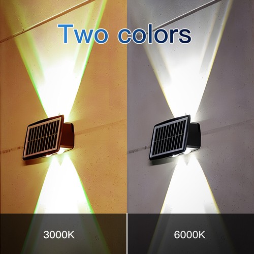 Solar Wall Lights Waterproof Outdoor Garden Up&Down Lamp Dual color temperature - Picture 13 of 13