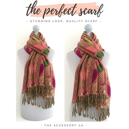 Ladies Long Rainbow Multi Colour Paisley Scarf Pashmina Evening Shawl Vintage - Picture 159 of 707