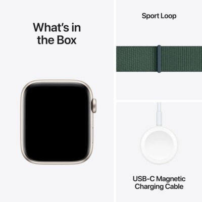 Apple Watch SE (2nd Generation) 44mm Silver Aluminum Case with Storm Blue Sport