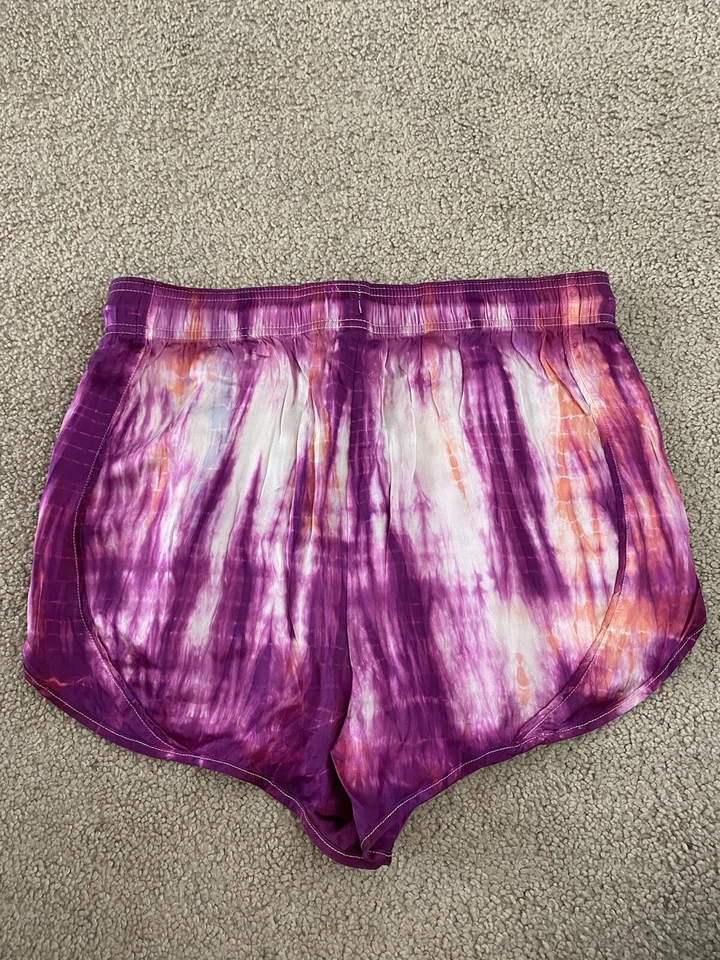 NUEVO CON ETIQUETAS Pantalones Cortos Nike Para Mujer PEQUEÑOS Rosa Blanco Tie Dye 100% Seda Activos 473250 Foto 2 de 4