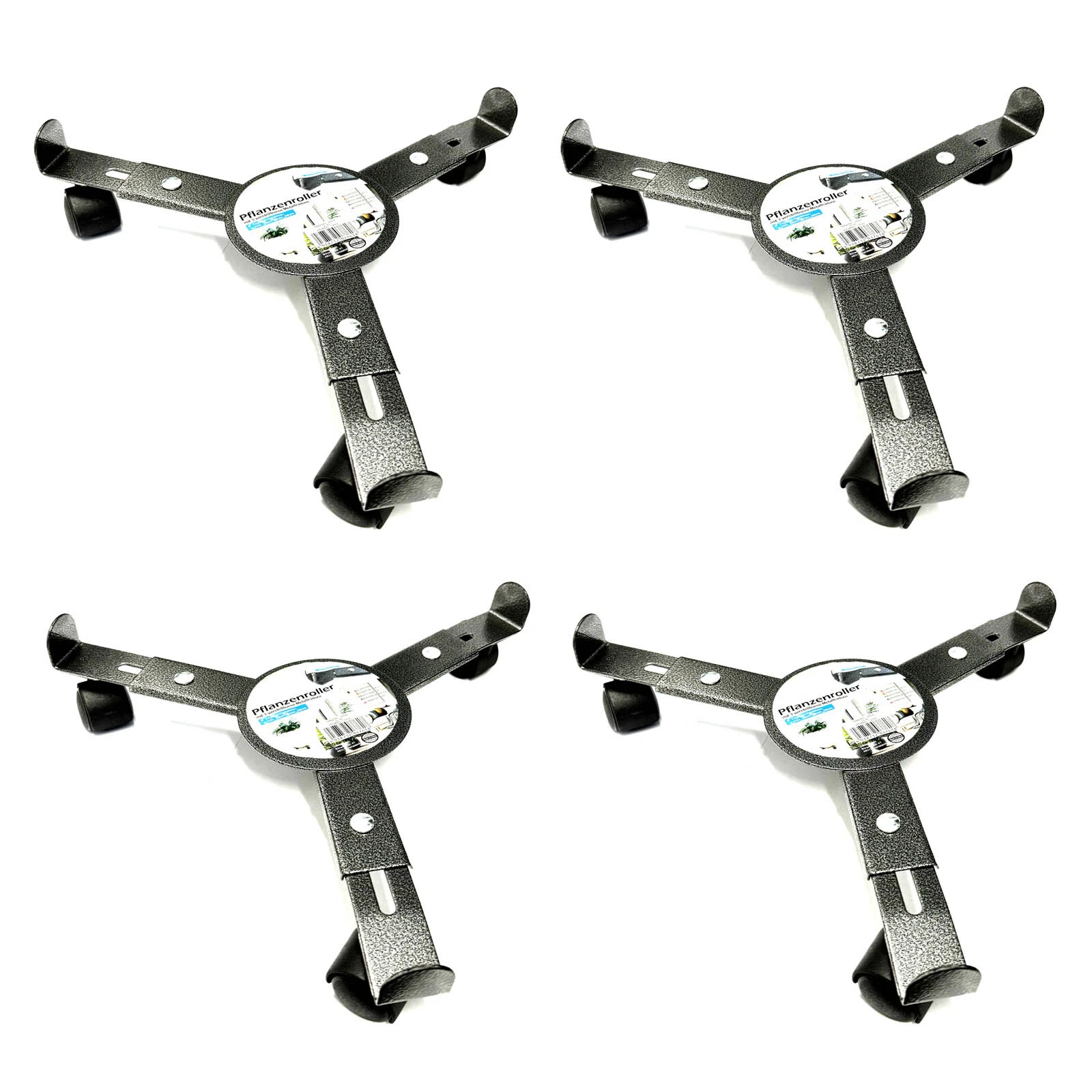 4x Plant Roller Metal Round Adjustable Ø 25-30 cm 3 Rolling Rolling Coasters