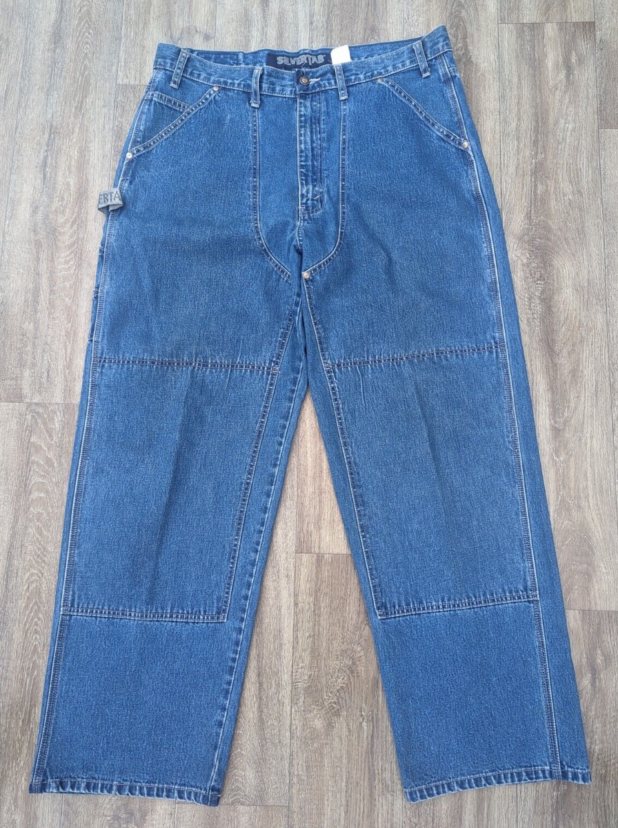 Y2K VTG Levis Silvertab Mens Carpenter Jeans Double Knee Baggy