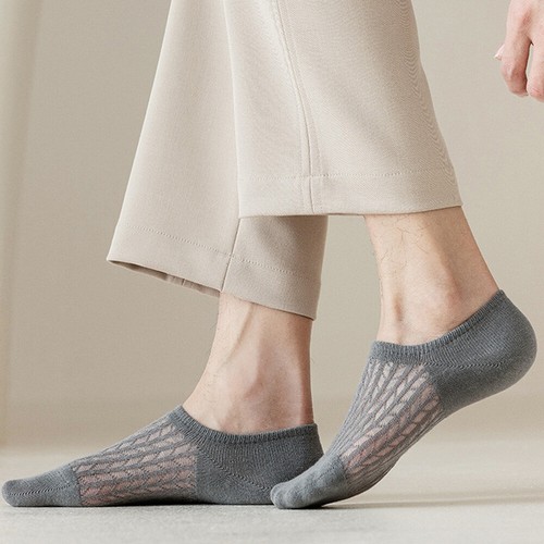 4 Paia Calzini Uomo Maglia Invisibili Moda Casual Sottili Calzini Barca Calzini Bassi♡ - Foto 12 di 30
