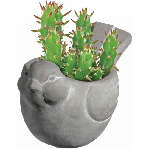 Classic Home and Garden Cement Buddies Indoor Outdoor Bird Planter, Gray, 6" - Picture 3 of 5