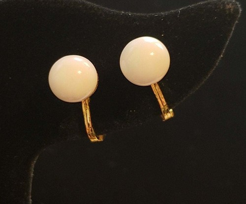 Pendientes Monet Blancos De Colección Simple Ear Bobs Clip On wc-71 - Imagen 4 de 6