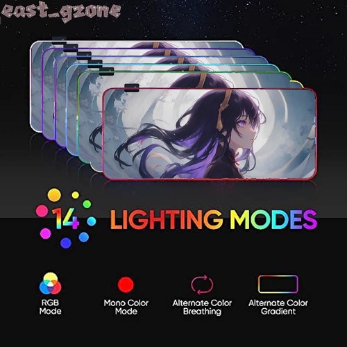 RGB Colorful LED Lighting Desk USB Gamer Plug & Play Large Mouse Pad 14 Modes - Picture 45 of 50