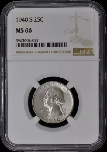 1940-S Washington Quarter 25C NGC MS66