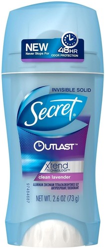 Secret Outlast Xtend Clean Lavender Invisible Solid Deodorant 2.6 oz 1120, 2 CT - Picture 1 of 3