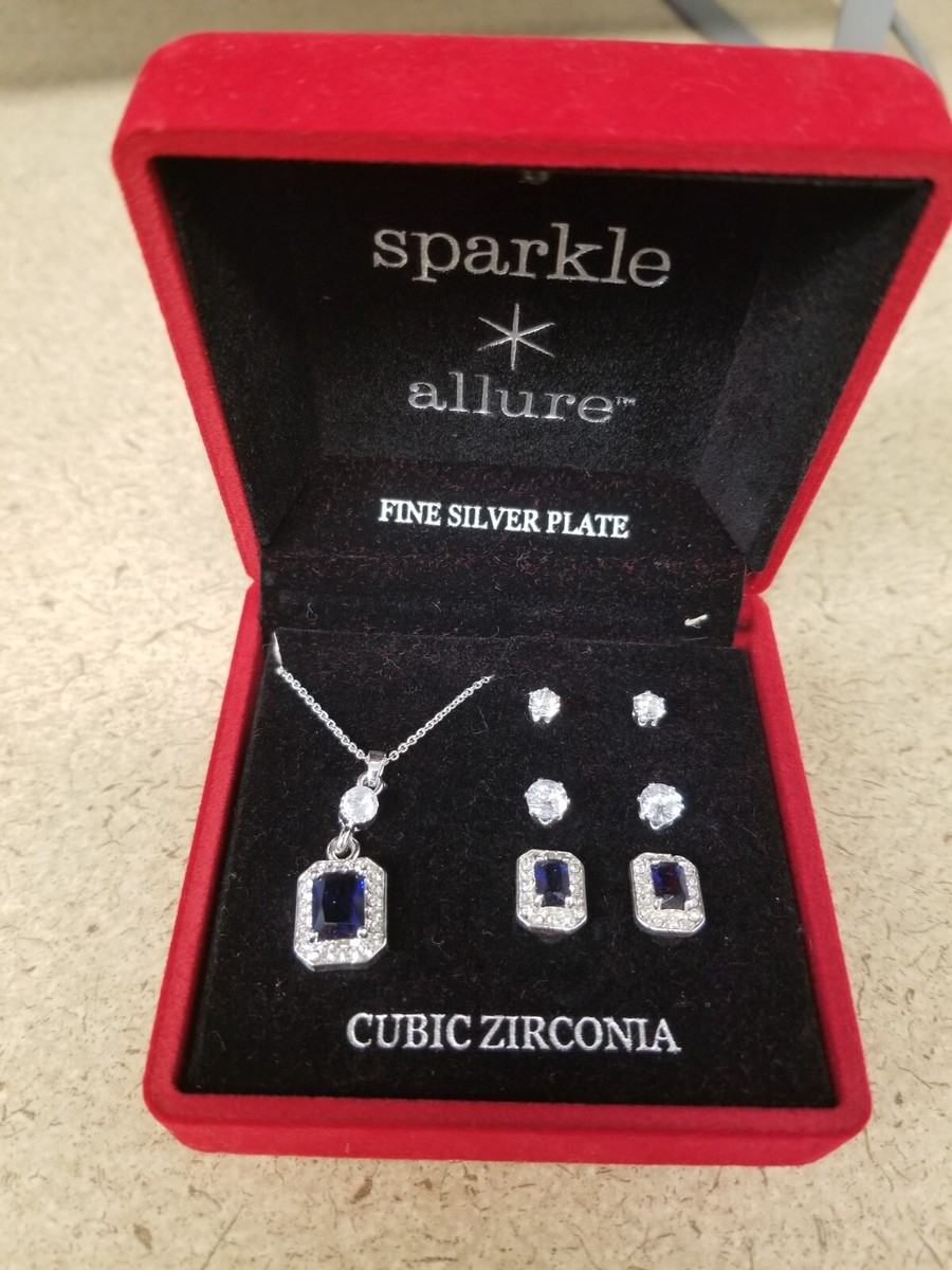 Sparkle Allure Fine Silver Plate Cubic Zirconia Set | eBay display picture 1