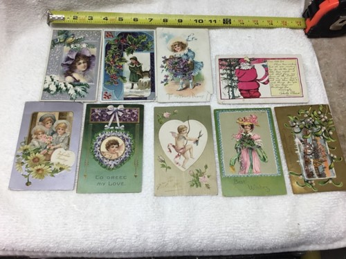 TARJETAS POSTALES NAVIDAD VINTAGE 1908 9 en total - Imagen 1 de 12