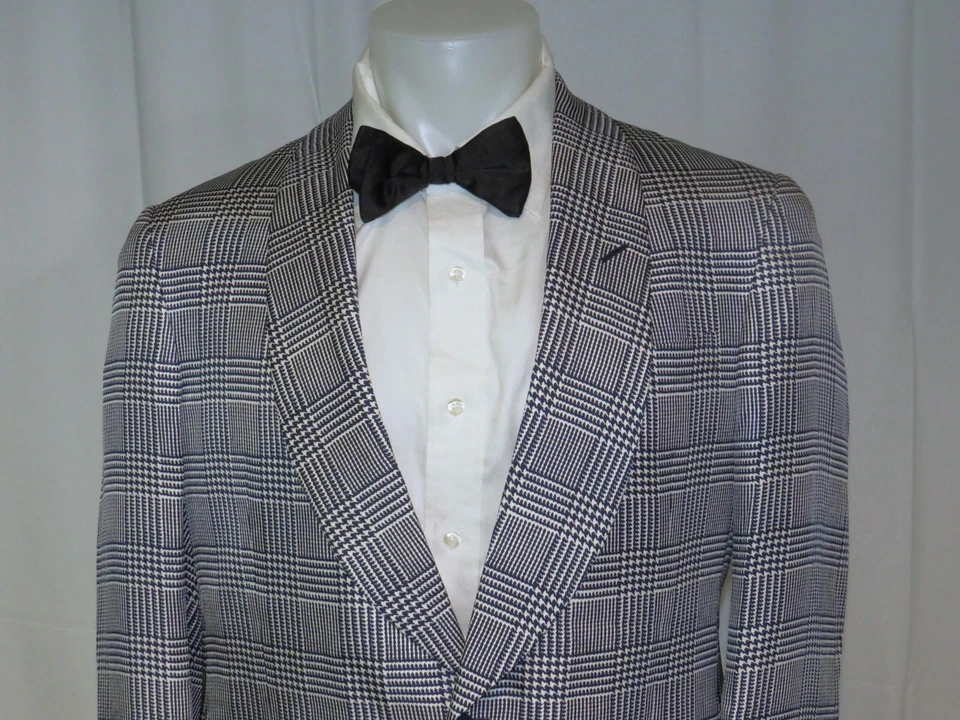 Ralph Lauren 紫色标签手工肯特丝绸格子晚装夹克 42L 全新带标签 5995 美元 — 第 2/4 张图片