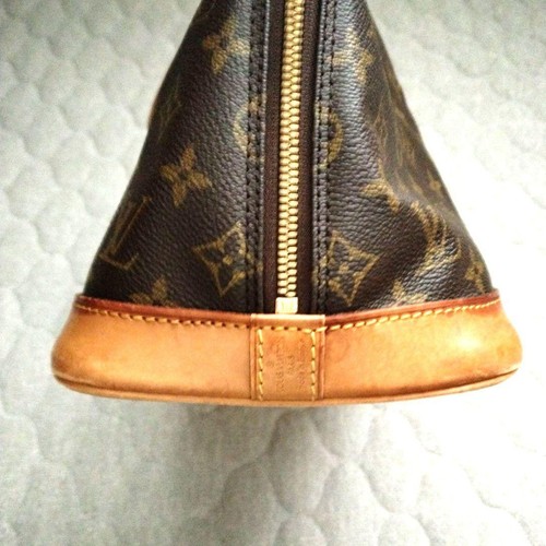 Auth Louis Vuitton Alma Handbag Monogram Made in France Leather Canvas Brown #4 - Picture 6 of 16