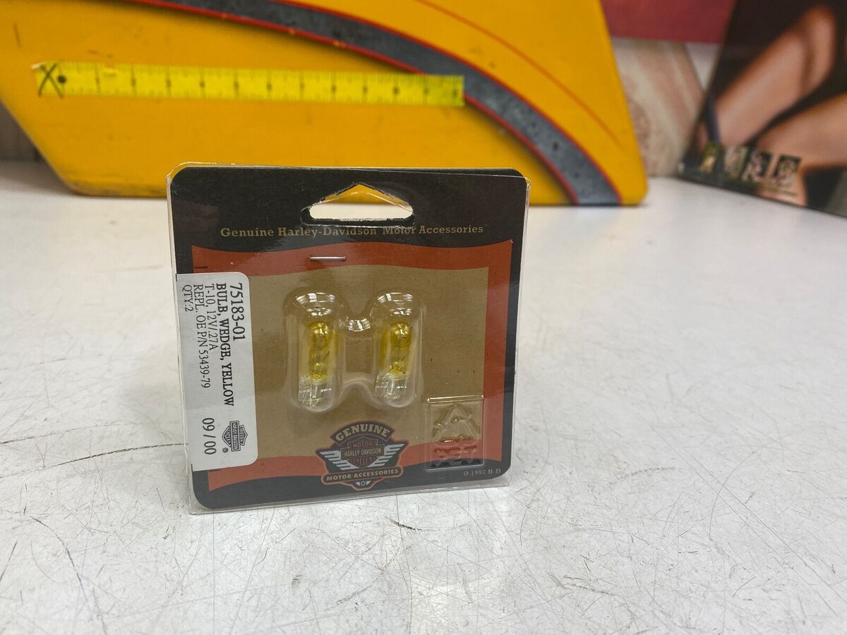 🔥OEM Harley-Davidson Wedge Bulb Yellow T-10 12V/.27A 75183-01 53439-79🔥 🔥OEM Harley-Davidson Wedge Bulb Yellow T-10 12V/.27A 75183-01 53439-79🔥