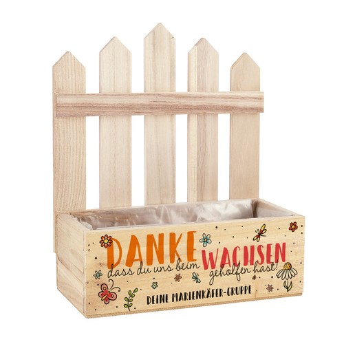 Personalisierte Pflanzkiste mit Zaun als Dankeschön für Erzieherinnen & Lehrer - Bild 5 von 22